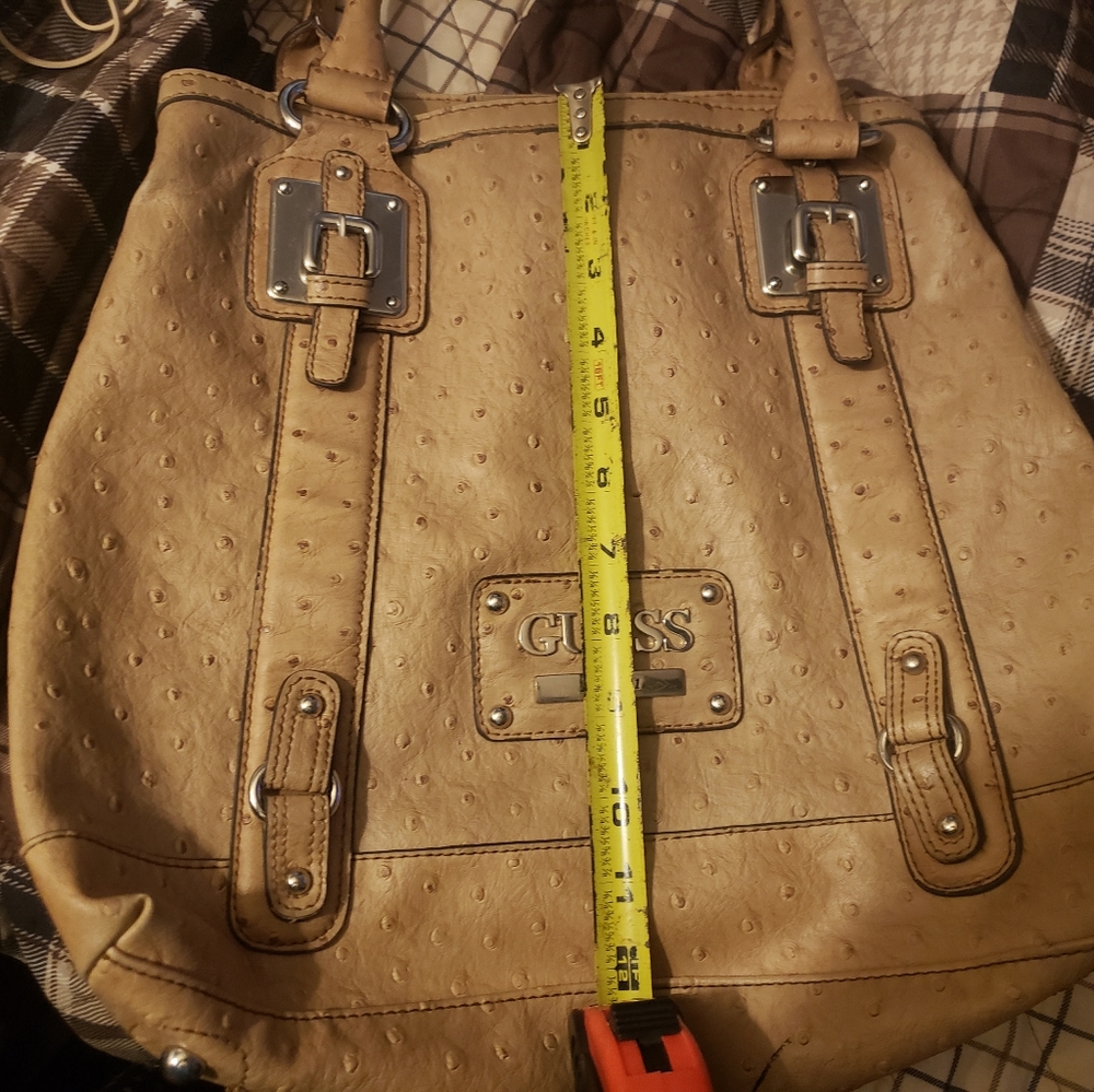"Guess" Ostrich- leather- large tote